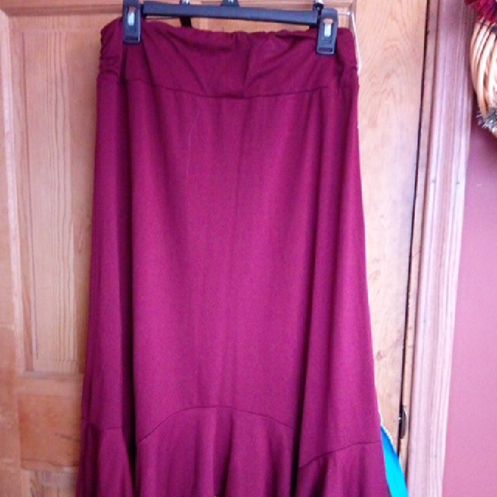 Lane Bryant Burgundy Maxi Skirt